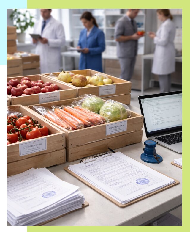 Сертификация овощей и фруктов в Минусинске от 8637 р. | Алешин-Мнс
